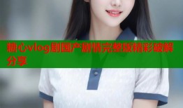 糖心vlog剧国产剧情完整版精彩破解分享