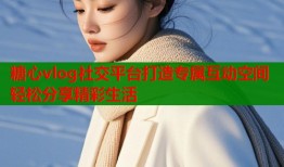 糖心vlog社交平台打造专属互动空间轻松分享精彩生活