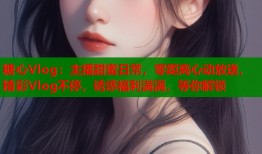 糖心Vlog：主播甜蜜日常，零距离心动放送，精彩Vlog不停，诱惑福利满满，等你解锁