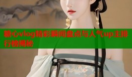 糖心vlog精彩瞬间盘点与人气up主排行榜揭秘