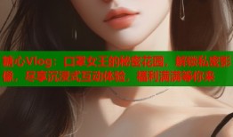 糖心Vlog：口罩女王的秘密花园，解锁私密影像，尽享沉浸式互动体验，福利满满等你来