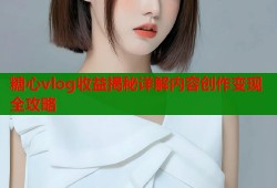糖心vlog收益揭秘详解内容创作变现全攻略